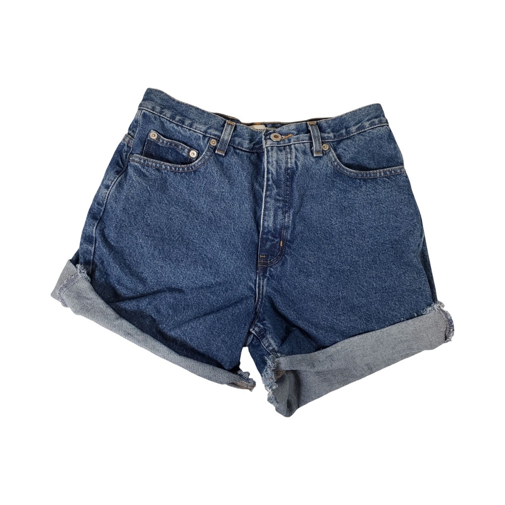 London Jean Vintage High Waisted Denim Shorts Medium Wash Blue Cotton Size 8